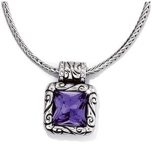 Brighton Purple Swarovski Silver Regina Necklace